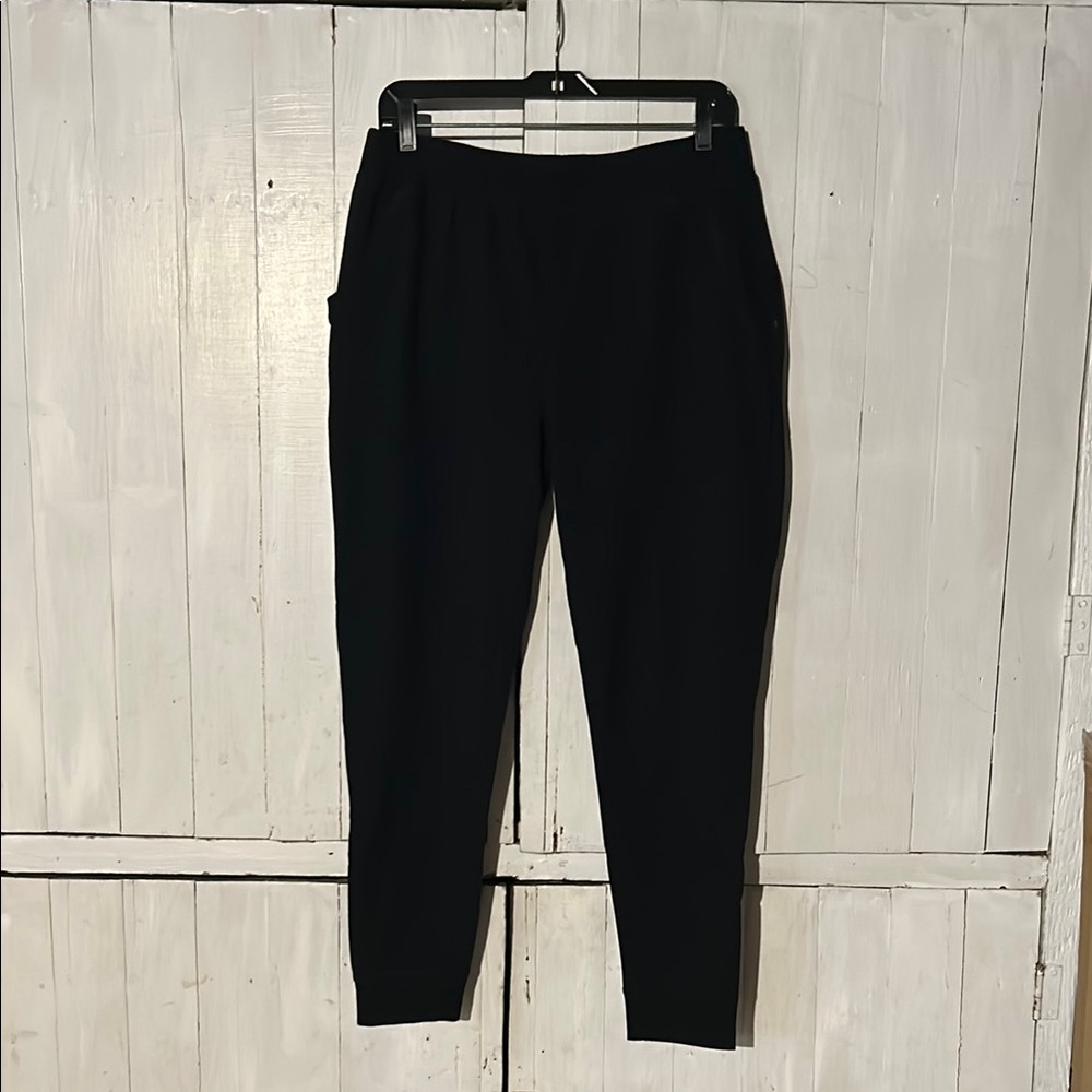 Black Joggers with High Waist and Tapered Ankle